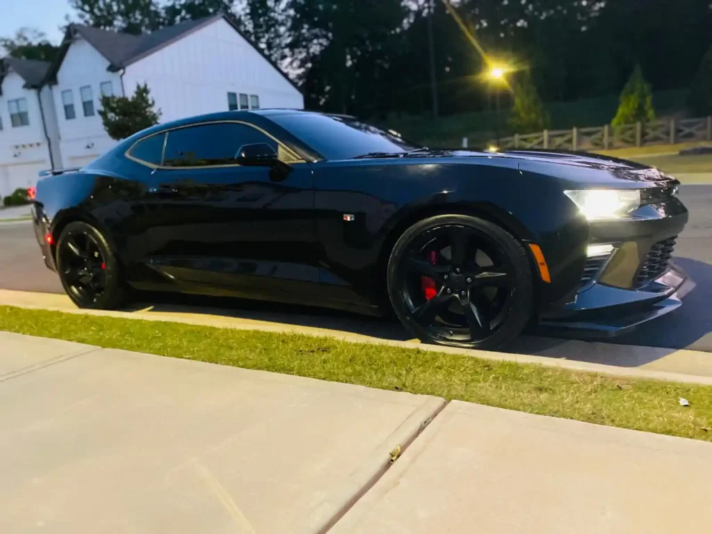 Camaro SS Car Photo Red caliper Painting with custom logo Rims and Calipers Paint Mobile Painting Atlanta Ga Copy