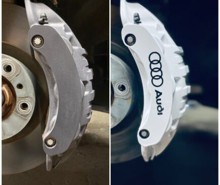 White Caliper Painting Audi e-Tron GT-2022 with Black Logo